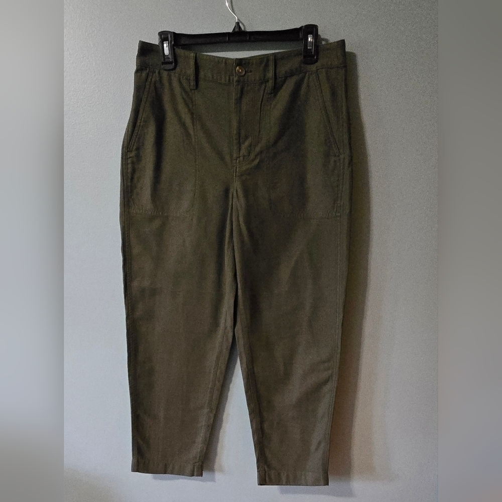 J. Crew Womens Casual Cropped Camp Pant Size 8 Olive Green NWT Gorpcore Relaxed - Picture 2 of 9